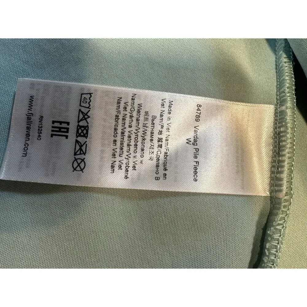 Fjallraven Vardag Pile Fleece Jacket Women’s XL Mint Green Full Zip NWOT